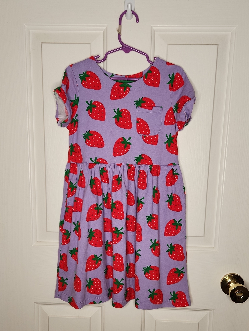 Mini Boden Strawberry Jersey Dress Size 8-9 Years